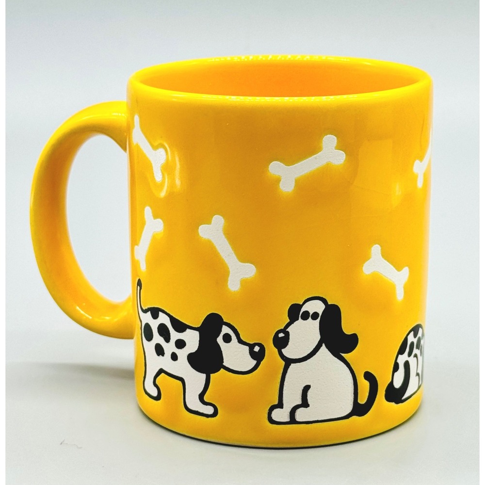 Waechtersbach Coffee Mug Yellow Dog Bone Dalmatian Germany Vintage